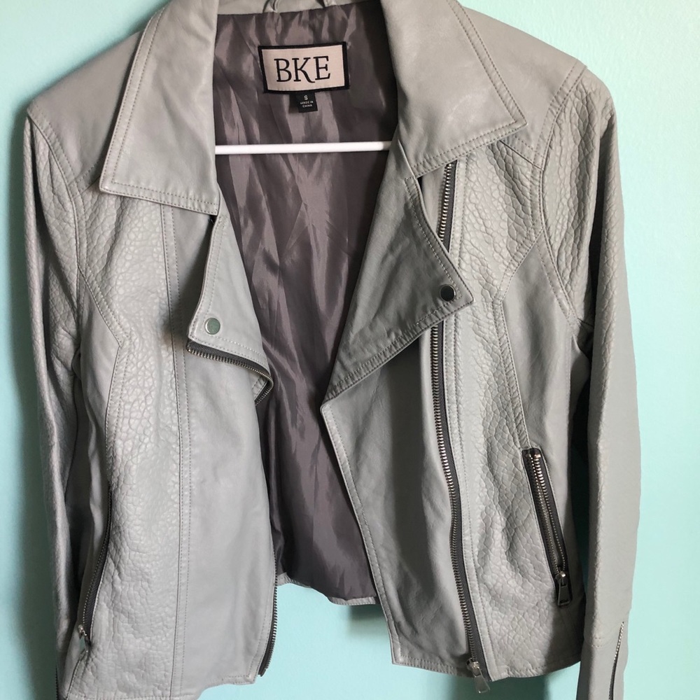 BKE grey leather jacket size SMALL